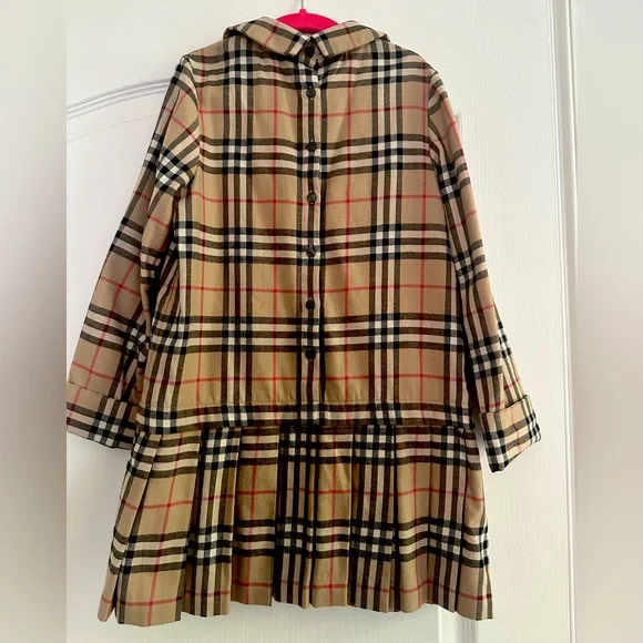 Burberry Kids Plaid Dress - Beige and Black - Picture 2 of 6